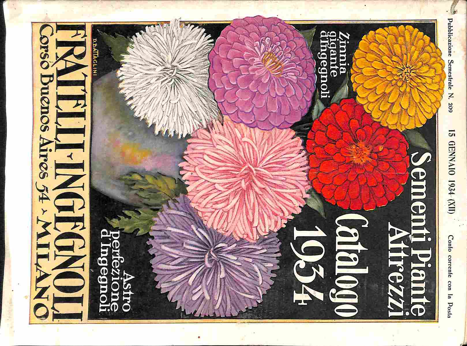 Fratelli Ingegnoli. Sementi piante attrezzi. Catalogo 1934